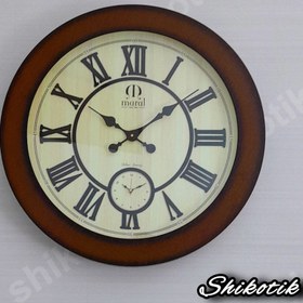 تصویر ساعت دیواری صفحه تمام چوب دو موتوره مارال 