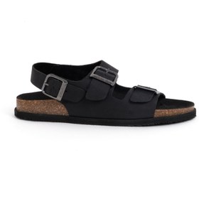 تصویر صندل مشکی گاستون برند scholl SANDALS BLACK GASTON