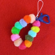 تصویر آویز گوشی خزی با قلاب قلبی‌آبی کد ۵۰۳۸ 