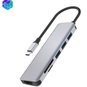 تصویر هاب تایپ سی دارای 7 پورت ویوو مدل Alpha 731HC WiWU Alpha 731HC Usb C Hub 7-in-1 Latptop Adapter