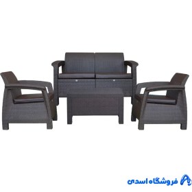تصویر ست مبلمان باغی ۴ نفره مدل حصیری 