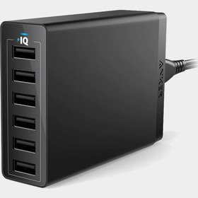 تصویر شارژر 6 پورت PowerPort 6 A2123 انکر Anker PowerPort 6 60W 6-Port USB Charger A2123