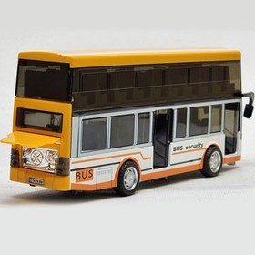 تصویر اسباب بازی ماشین فلزی اتوبوس دو طبقه چراغدار و موزیکال مدل Double-Decker Bus Model_Metal_ماشین اسباب بازی 