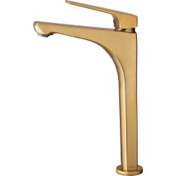 تصویر شیر روشویی پایه بلند الپاین البرز روز - طلایی مات 