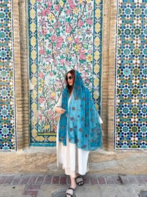 تصویر شال هندی نیلی 