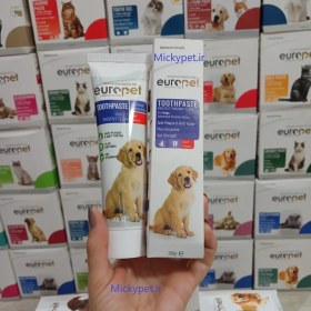 تصویر خمیردندان۱۰۰گرمی یوروپت با طعم گوشت گاو مناسب سگ Europet toothpaste for dog with beef flavour