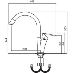 تصویر شیر ظرفشویی درخشان مدل تاپ Derakhshan Top kitchen tap