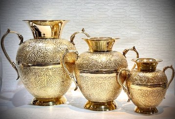 تصویر گلدان جار دو دسته برنجی سایز s / مدل ART KAN 1241 