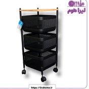 تصویر جاپیازی۳طبقه توری مربع رویه چوب 