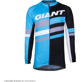 تصویر تی شرت دوچرخه سواری جاینت مدل Rival آستین بلند آبی 