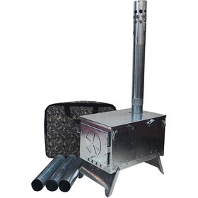تصویر بخاری هیزمی گالوانیزه مدل تفتان تاشو ا wood stove wood stove