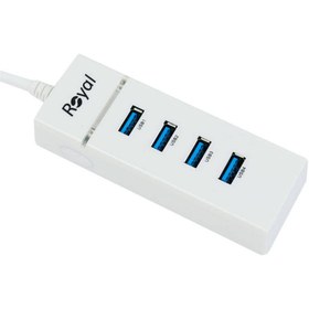 تصویر هاب 4‌پورت USB3.0 رویال مدل RH3-303 royal rh3-303 usb3.0 4port hub