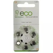 تصویر باتری سمعک اکو آلمانی کد 13 بسته 6 عددی 