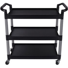 تصویر ترولی راویس 3 طبقه مشکی | ترولی حمل غذا گرم RAWIS 