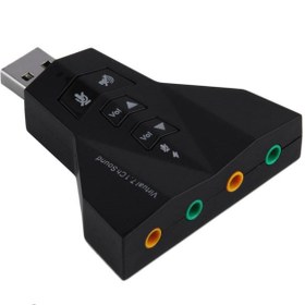 تصویر کارت صدا USB مدل موشکی Virtual7.1 USB sound card Model Rocket Virtual7.1