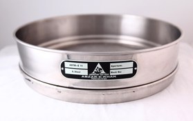 تصویر الک آزمایشگاهی تمام استیل 12 اینچ مش 500 با دانه بندی 25 میکرون با قطر 30 سانتی متر ساخت ابزار خاک All-steel sieve, 12 inch mesh number 500 , diameter 30 cm abzar e khak