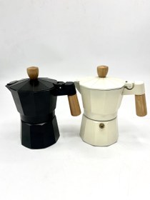 تصویر اسپرسو 3 کاپ دسته چوبی 1385 