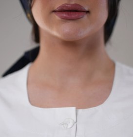 تصویر روپوش زنانه مدل یقه گرد کمردار Womens White Lab Coat Round Collar with Waist