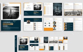 تصویر طراحی بروشور چند صفحه ای مینیمالیستی – Minimalist corporate multi page brochure 