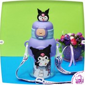 تصویر بطری آب کاور دار کرومی و ملودی Water bottl, kuromi and my melody design