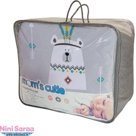 تصویر ست خواب نوزاد برند مامز کیوتی (momscutie) مدل 4 تکه طرح خرس قطبی- نماینده رسمی مامزکیوتی MOMS CUTIE