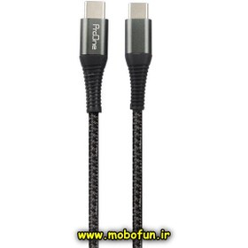 تصویر کابل شارژ و دیتای USB-C به USB-C پرو وان ProOne مدل M12 طول 1 متر 