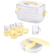 تصویر سرویس چایخوری ۶ نفره لیمون - زرد کره ای 