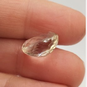 تصویر نگین سیترین برزیلی طبیعی تراش الماس، مناسب زیورآلات خاص،کد N043 