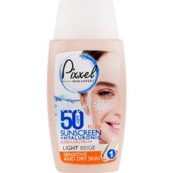 تصویر کرم ضد آفتاب پیکسل SPF50 مناسب پوست خشک و حساس حجم ۵۰ میلی لیتر بژ روشن 