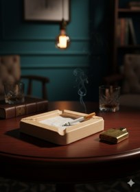 تصویر زیرسیگاری چوبی 