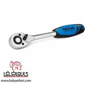 تصویر دسته جغجغه نووا مدل NTS 7010 سایز 10 اینچ Nova NTS 7010 Wrench Ratchet 10 Inch