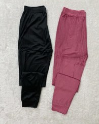 تصویر شلوار راحتی زنانه مخمل فری سایز رنگ مشکی 