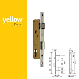 تصویر قفل سوئیچی درب کاویان زرد yellow Kavian - 4/5 سانت جهت استعلام قیمت عمده و کارتنی تماس برقرار نمایید