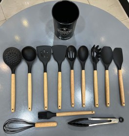 تصویر سرویس کفگیر ملاقه سطلی فلورا 