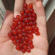 تصویر مهره سنگ جید قرمز سایز 6 سنگ اصل طبیعی 