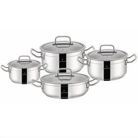 تصویر سرویس قابلمه استیل ۸ پارچه سوفرام مدل اطلس Sofram Turkey 8 Pcs Steel Pot Service Atlas Model