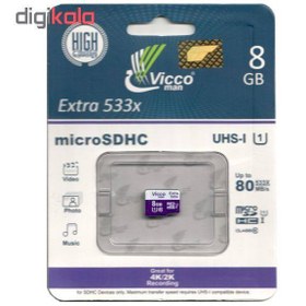 تصویر کارت حافظه MicroSDHC ویکو من مدل Extre 533X ظرفیت 8 گیگابایت ا Vicco MicroSDHC Extre 533X memory card capacity 8 GB Vicco MicroSDHC Extre 533X memory card capacity 8 GB