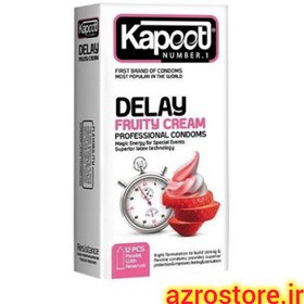 تصویر کاندوم تاخیری میوه ای کاپوت مدل فروتی تاخیری بسته 12 عددی Kapoot Condoms Delay Fruity Cream 12pcs