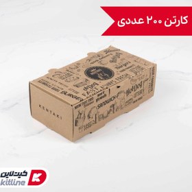 تصویر جعبه سوخاری یکبار مصرف کاغذی کرافت ۱۱.۵×۲۲ سانتیمتری (کارتن ۲۰۰ عددی) 
