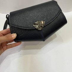 تصویر کیف دوشی چرم زنانه سرمه ای 