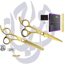 تصویر ست قیچی اکونومی رزونال طلایی چپ دست E-4 سایز 6.0 اینچ REZONAL