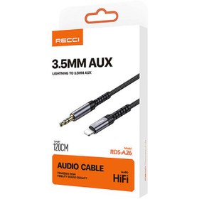 تصویر کابل انتقال صدا لایتنینگ به 3.5 میلی متر رسی مدل RDS-A26 Recci Lightning Audio Cable RDS-A26