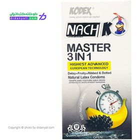 تصویر کاندوم سه کاره کدکس 12 عددی Nachkodex Master 3 in 1 Condoms 12psc