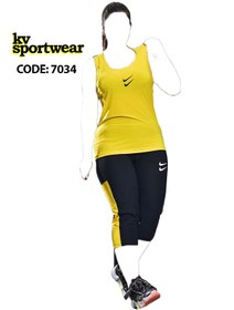 تصویر تاپ شلوارک بیگ سایز ورزشی زنانه Nike کد 0013 Nike womens big size sports shorts top set code 0013