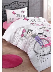 تصویر ست روتختی تک نفره دخترانه کریستالی و جذاب برند favora Crystal Cute Girls Single Teen Duvet Cover Set