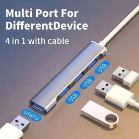 تصویر هاب ۴ پورت Type c به USB مدل B18 B18 4-Port Type-C Metal USB Hub