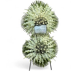 تصویر تاج گل گلایول و رز دو طبقه 