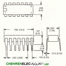 تصویر آی سی TL084CN DIP-14 IC TL 084CN DIP-14