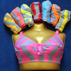 تصویر سوتین ملانژ راه راه کش باریک جنس 