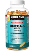 تصویر قرص سوپر کنسانتره روغن ماهی امگا 3 کرکلند 1200mg (330 عددی) Kirkland Omega-3 omega-3 fish oil kirkland 1200mg